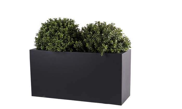 zwarte rechthoekige plantenbak